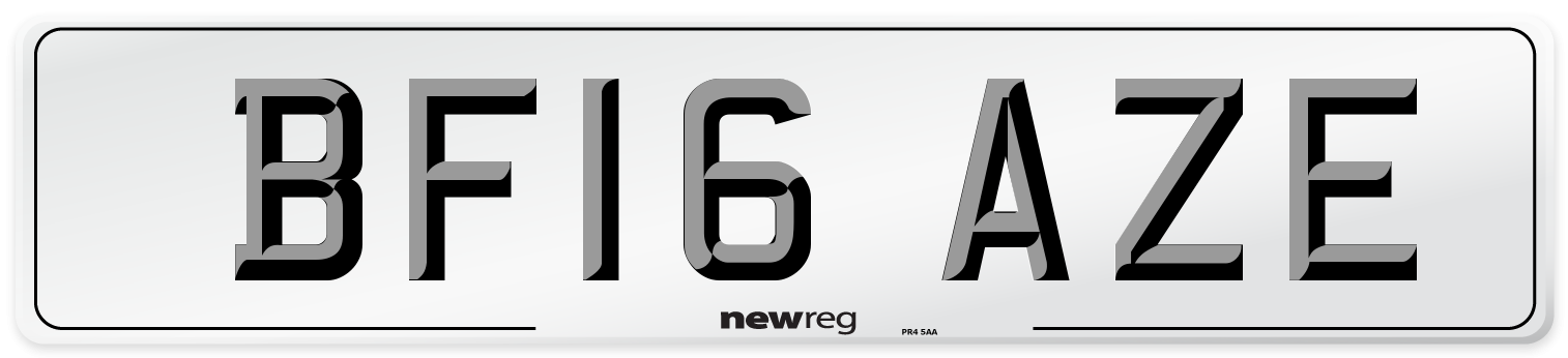 BF16 AZE Number Plate from New Reg